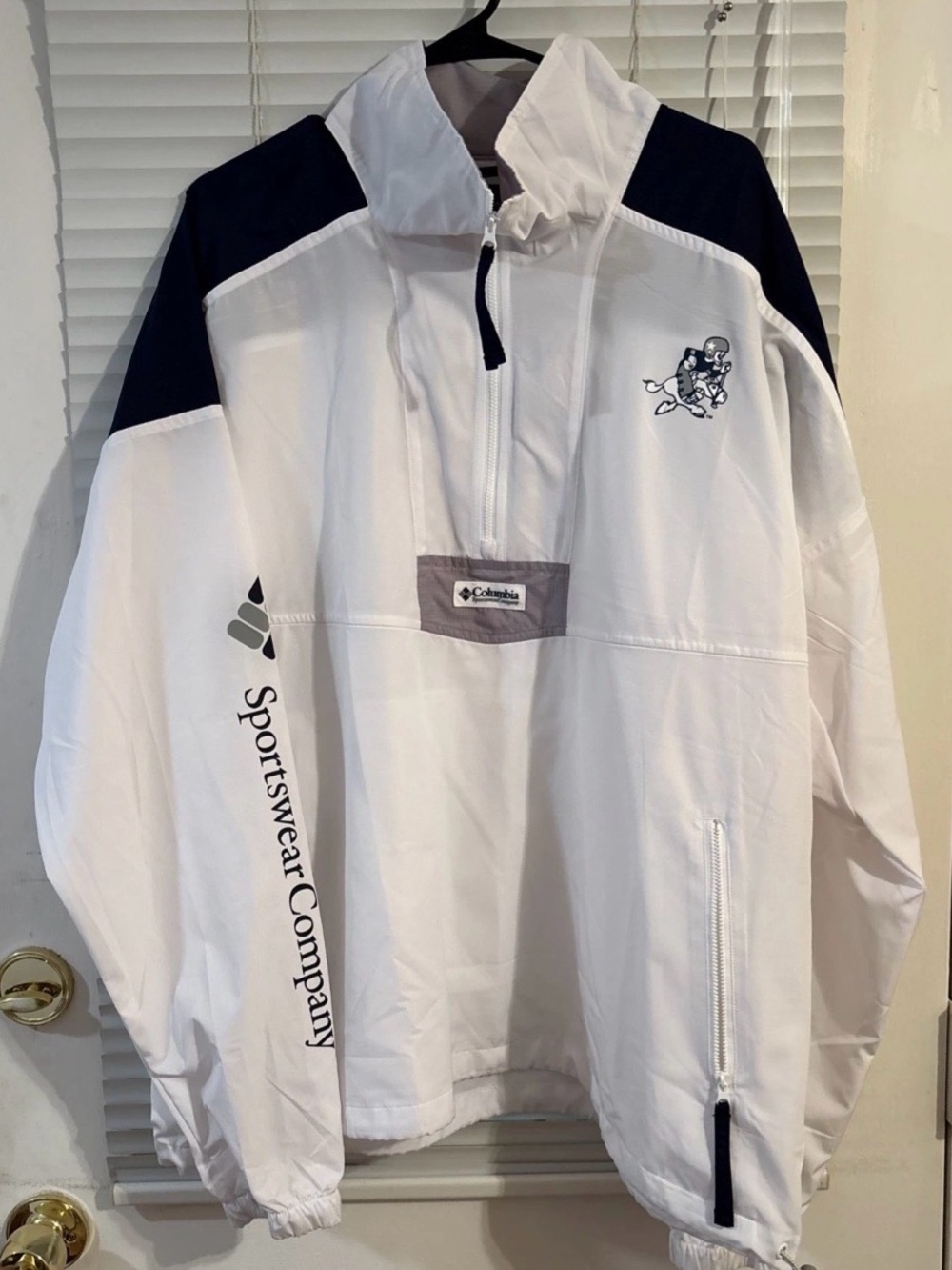 Dallas Cowboys Throwback Logo Columbia Windbreaker Fit 1/4 Zip Men's XL